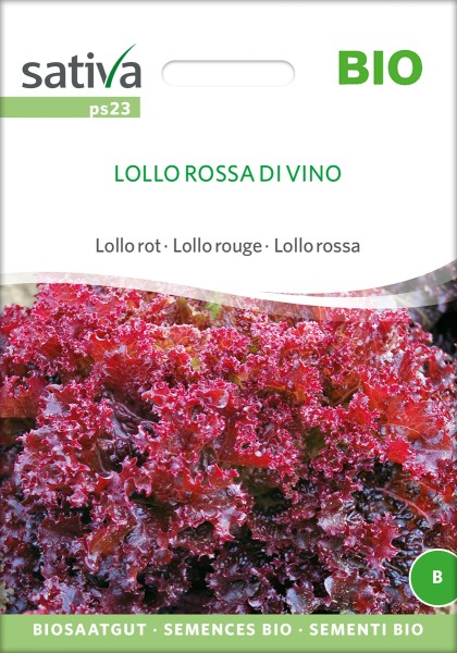 Pflücksalat Lollo Rossa Biosaatgut